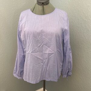 JCrew open shoulder long sleeve blouse